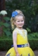 Yellow and Royal Blue Lace Flower Girl Dress   